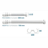 Sifão Tubo Extensivo Sem Rosca para Pia Branco 3 em 1 Blukit