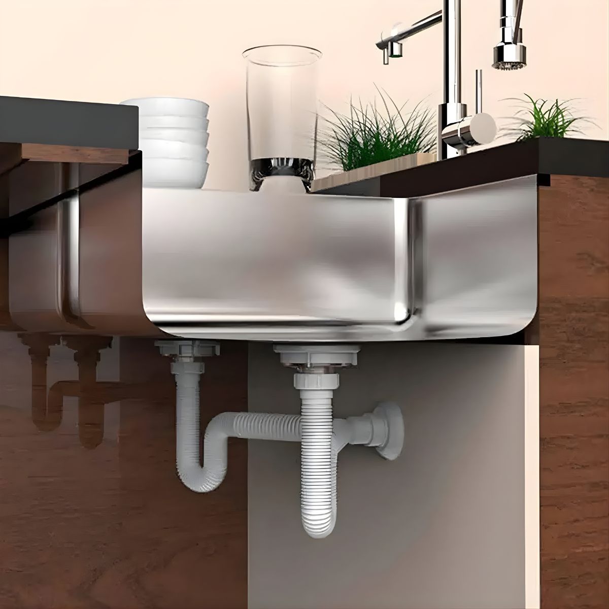 Sifão Tubo Extensivo Duplo Universal Branco 70cm Blukit