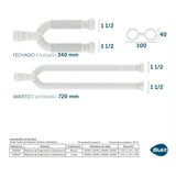 Sifão Tubo Extensivo Duplo Universal Branco 70cm Blukit