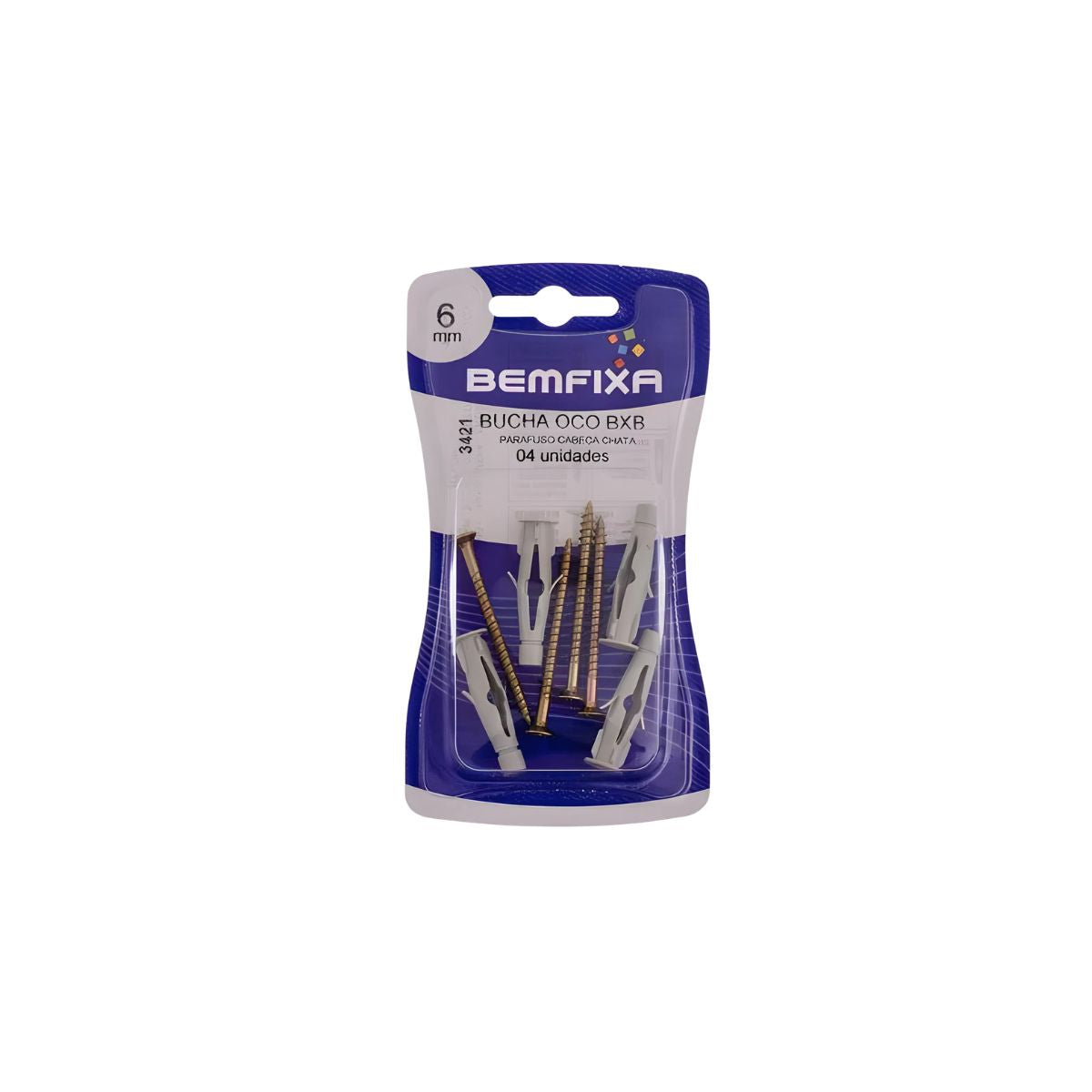 Bucha Bxb 6mm+ Parafuso Phillips 4,0x50mm BemFixa