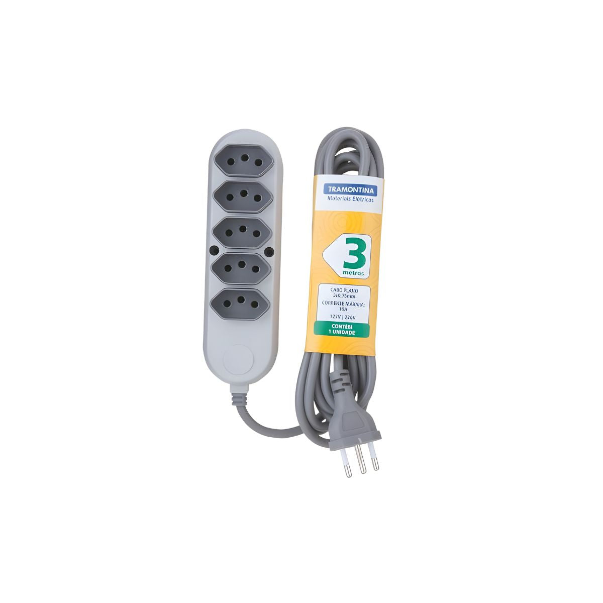 Extensao Eletrica 5 Tomadas 2p+T 10a/250v 3m Tramontina