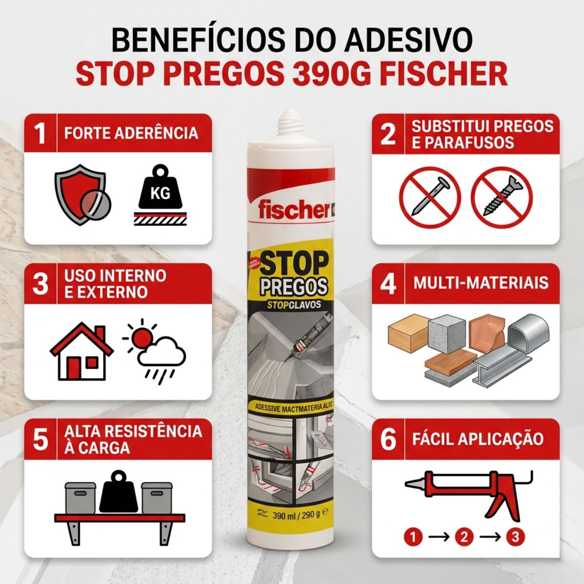 Adesivo Stop Pregos 390g Fischer