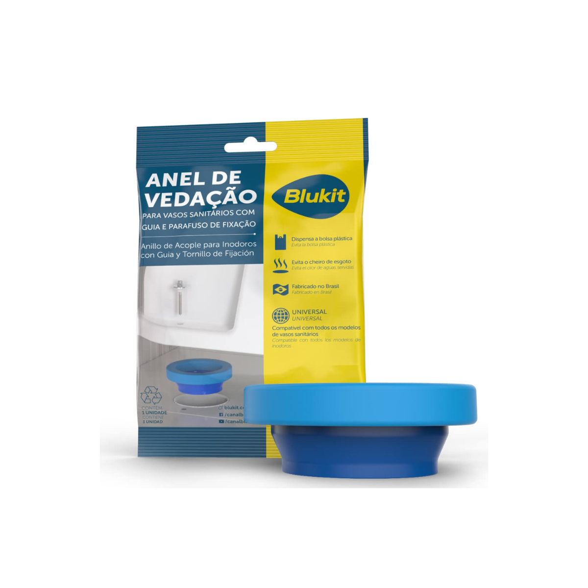 Anel De Vedação Para Vaso Sanitário C/ Guiador Blukit