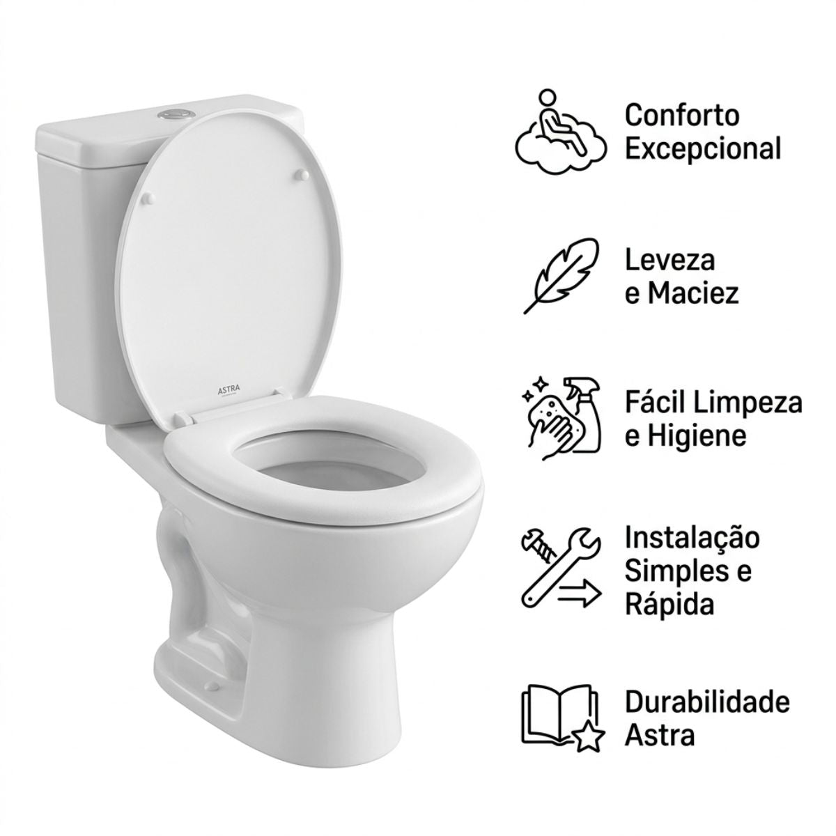 Assento Almofadado Calypso Branco Astra