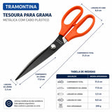 Tesoura P/ Grama Metálica C/Cabo Plástico Tramontina