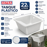 Tanque Plastico 22lt 47x43x27 Astra