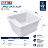 Tanque Plastico 22lt 47x43x27 Astra