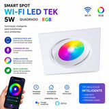 Smart Spot Wi-Fi Led Taschibra Tek 5w Quadrado Rgb Taschibra