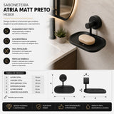 Saboneteira Atria Matt Preto Meber