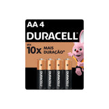 Pilha Alcalina AA Com 4 Unidades Duracell