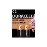 Pilha Alcalina Média C Com 2 Unidades  Duracell