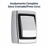Acabamento Completo Deca Cromado/Preto Censi