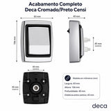 Acabamento Completo Deca Cromado/Preto Censi