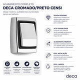 Acabamento Completo Deca Cromado/Preto Censi