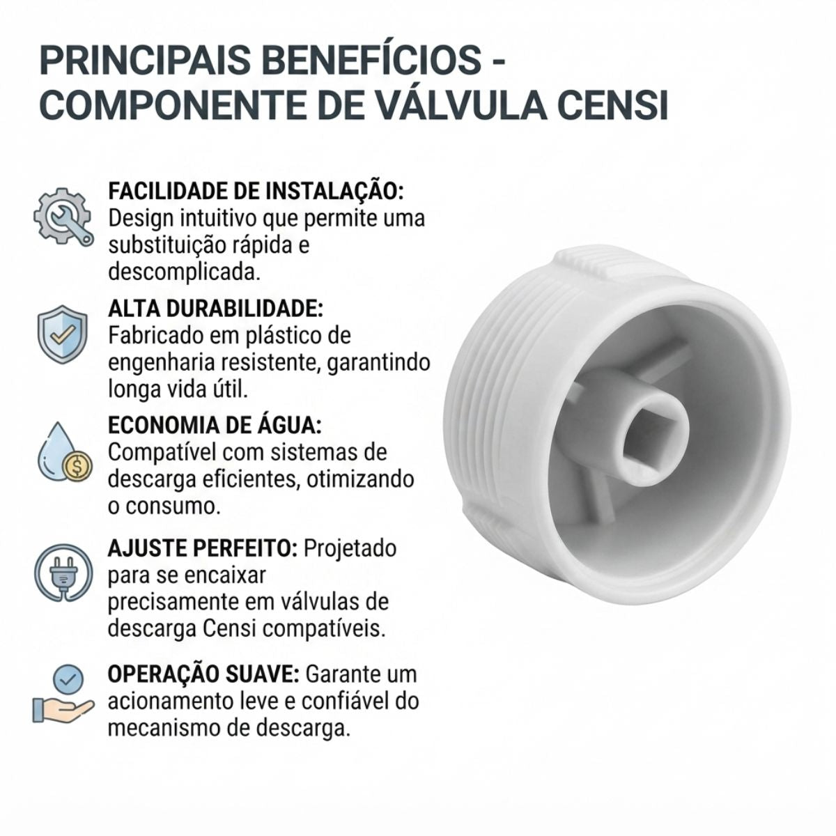 Contra Sede para Válvula de Descarga Hydra 1.1/4" e 1.1/2" Censi