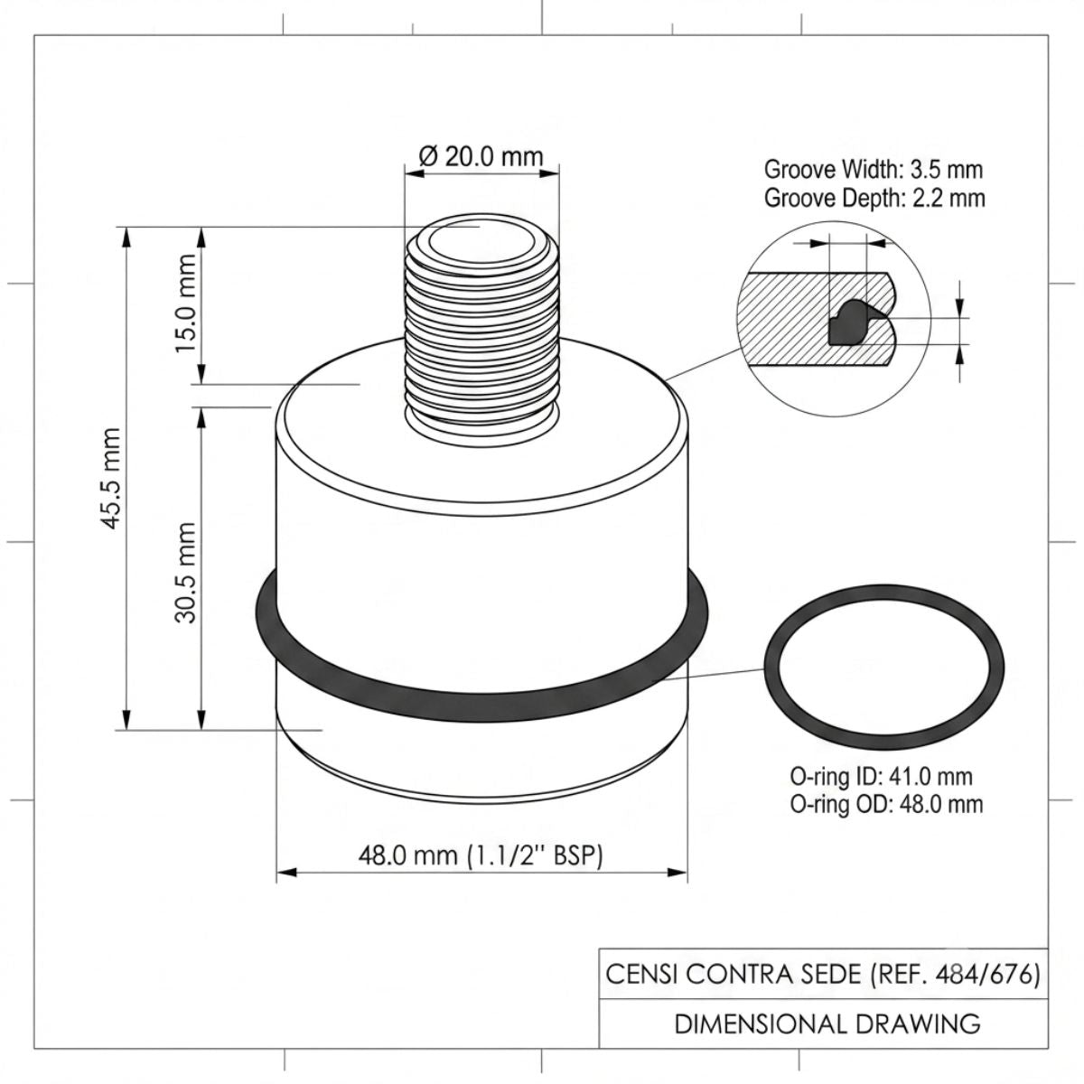 Contra Sede para Válvula de Descarga 1.1/2" 484/676 Censi