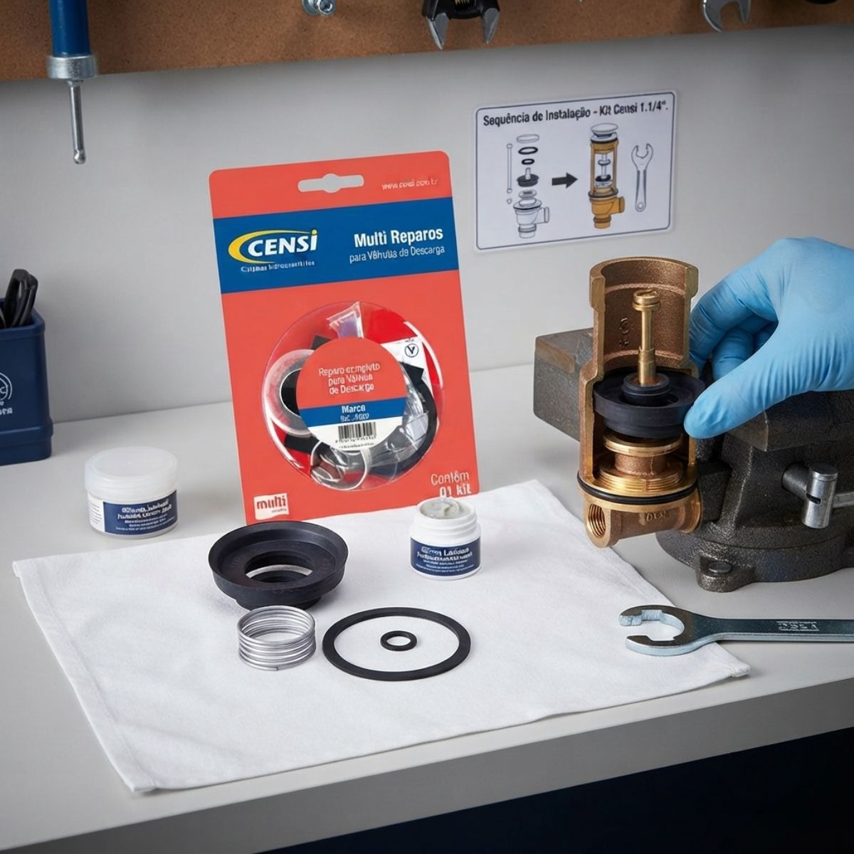 Kit Reparo para Válvula de Descarga Deca Hydra Luxo/Master 1.1/4" Censi