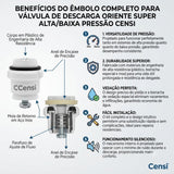 Êmbolo Completo para Válvula de Descarga Oriente Super Alta/Baixa Pressão Censi