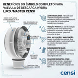Êmbolo Completo para Válvula de Descarga Hydra Luxo/Master Censi