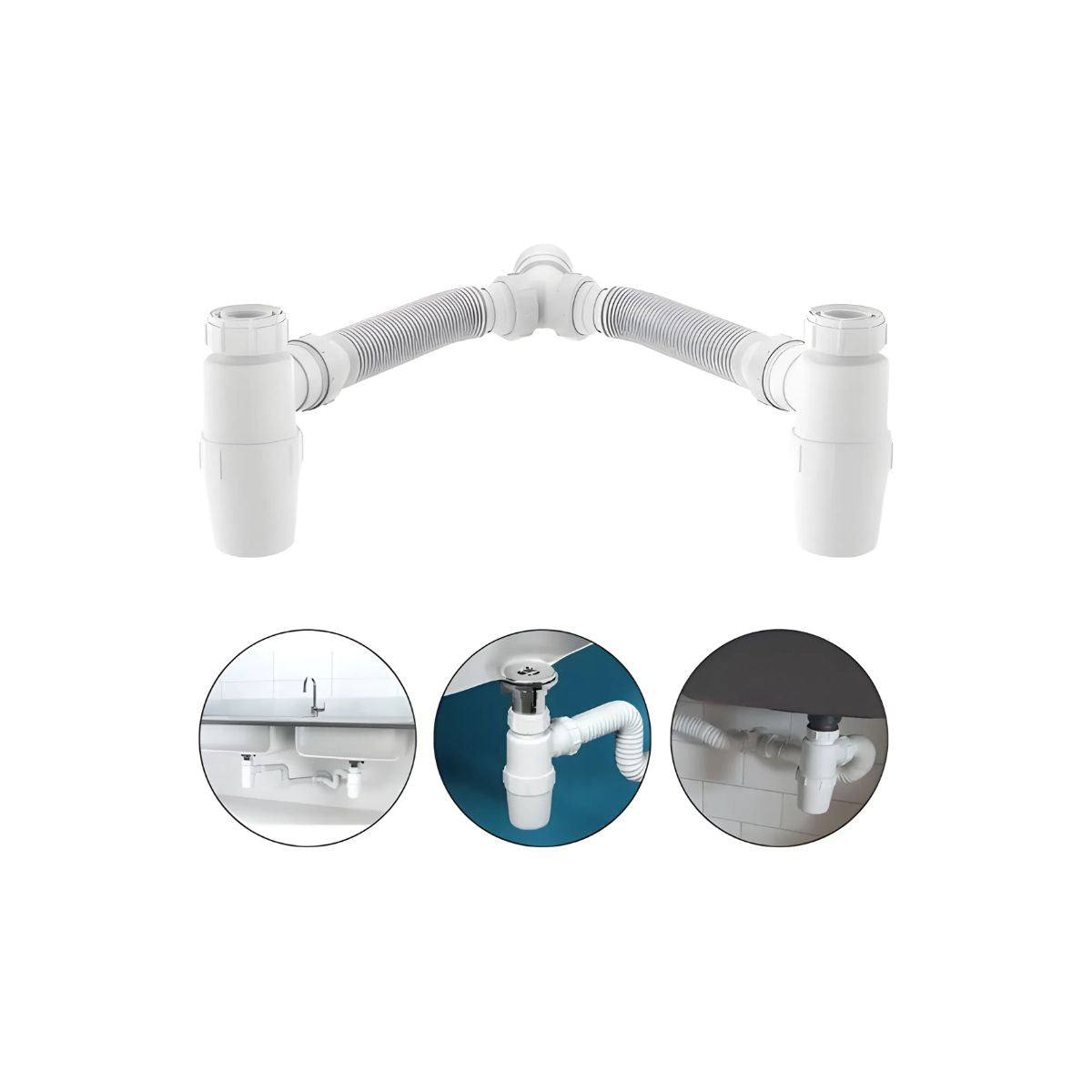Sifão Tubo Extensível Branco com Copo Horizontal Censi