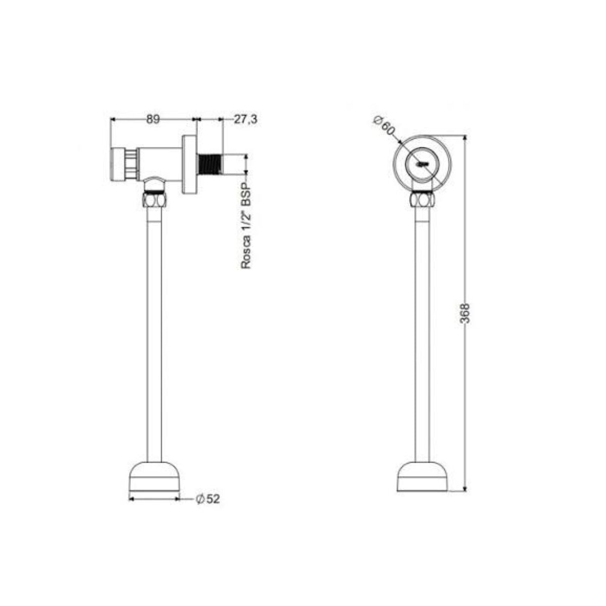 Válvula para Mictório Temporizada 30cm 97000 Censi