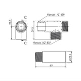 Tê Cromado 1/2" (20 mm) Censi