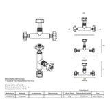 T Ajustável para Misturadores de Mesa 1/2" x 1/2" Blukit