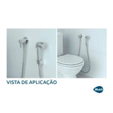 Suporte Quadrado ABS Branco para Ducha Higiênica Blukit