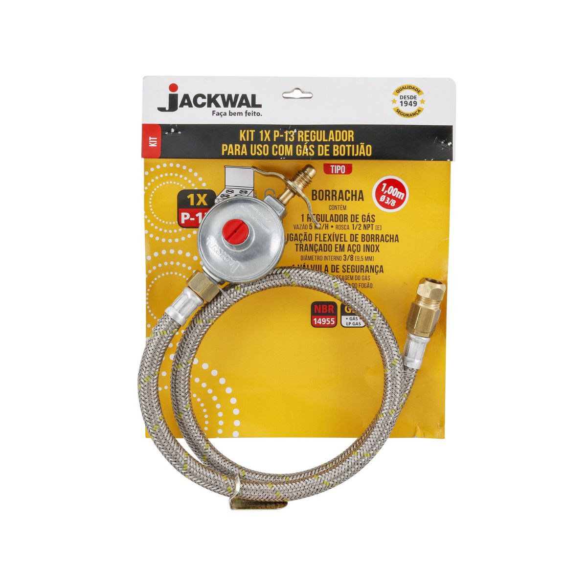 Kit 2xp13 Com Regulador 5 Kg/H Saida Rosca Jackwal