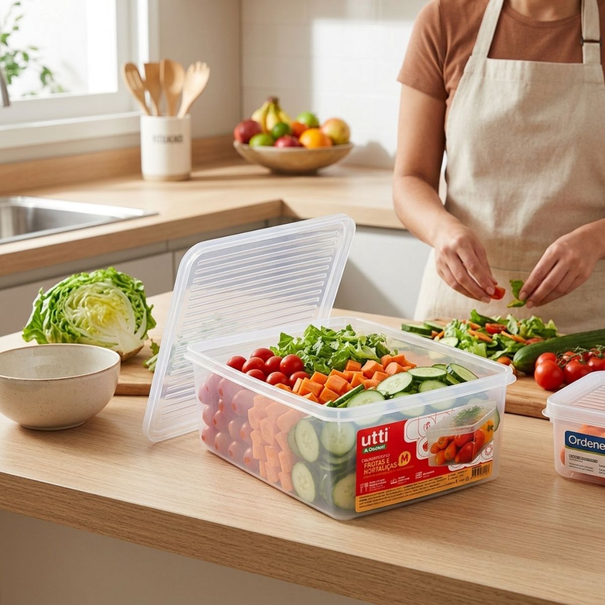 Caixa Plástica para Legumes e Saladas M Ordene