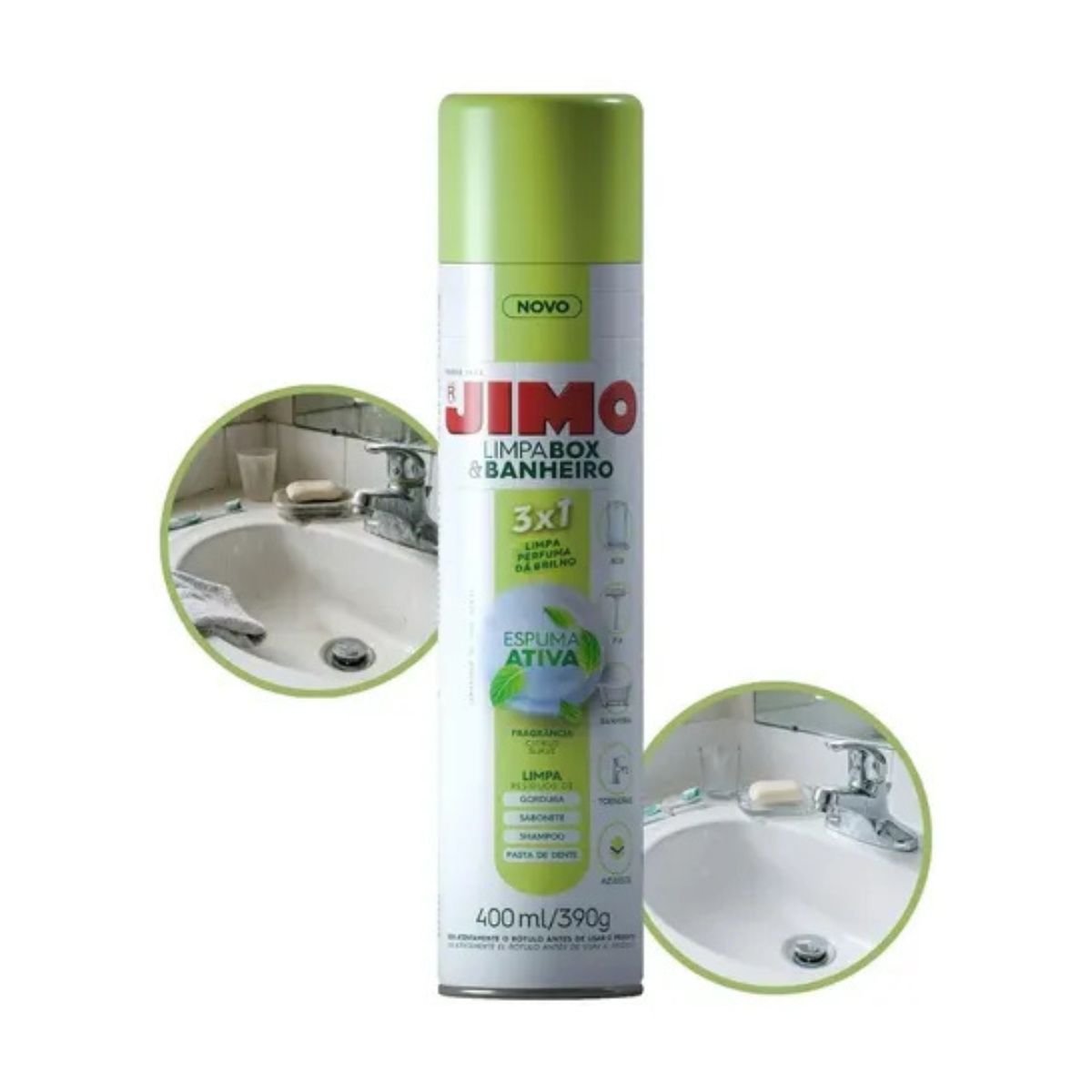 Limpa Box & Banheiro Aerossol 400ml Jimo