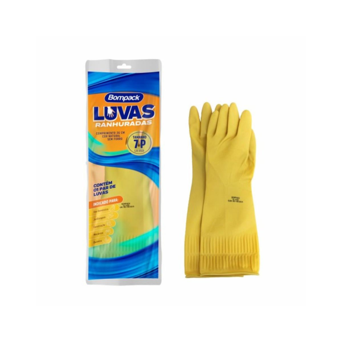 Luva Latex Amarela Bompack