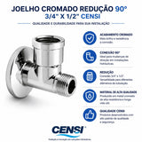 Joelho Cromado 90° 1/2" Censi