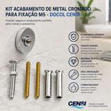 Kit Acabamento de Metal Cromado para Fixação M5 Docol Censi