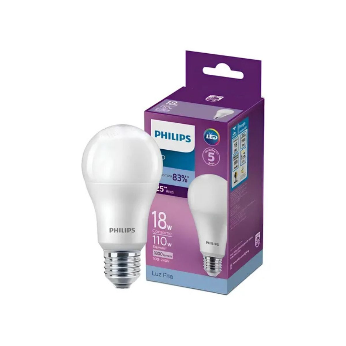 Lâmpada LED Bulbo A75 18W 6500K E27 Philips