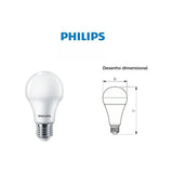 Lâmpada LED Bulbo A60 7W 3000K  Bivolt E27 Philips