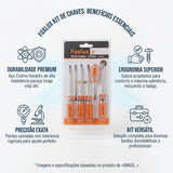 Kit Chave de Fenda e Phillips 6 Peças Famastil