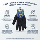 Luva Tricotada Preta GG Bompack