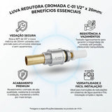 Luva Cromada 1/2" x 20mm Censi