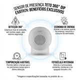 Sensor de Presença de Teto 360° DIP Exatron