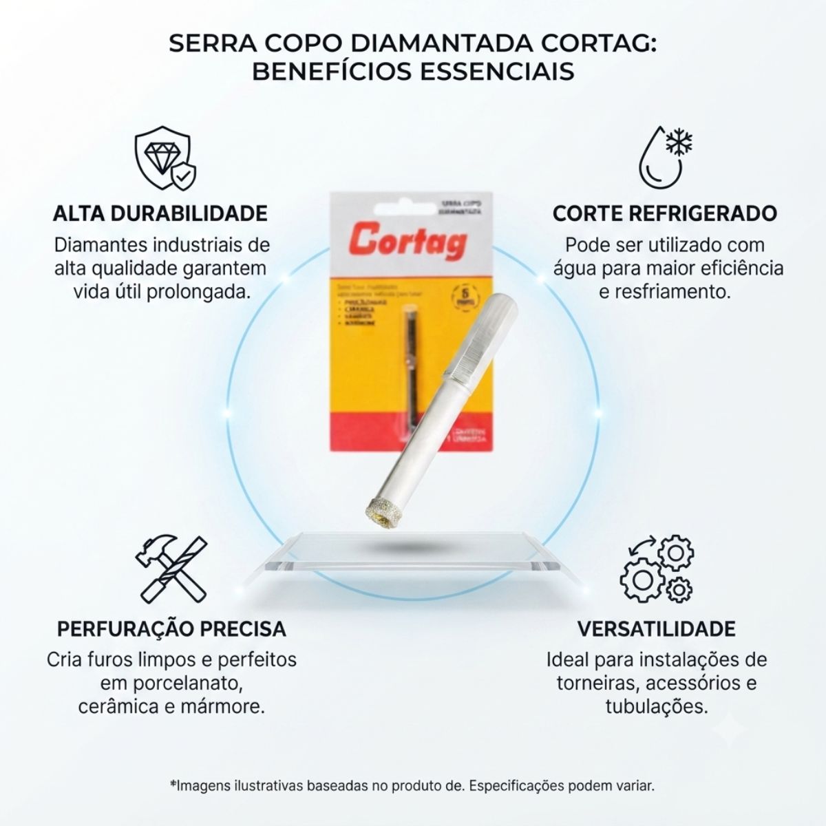 Serra Copo Diamantada para Porcelanato 8 mm Cortag