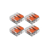 Kit 4 Conectores de Emenda 3 Polos 4 mm Wago