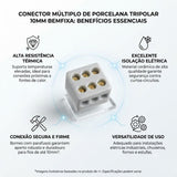 Conector Multiplo De Porcelana Tripolar 10mm BemFixa