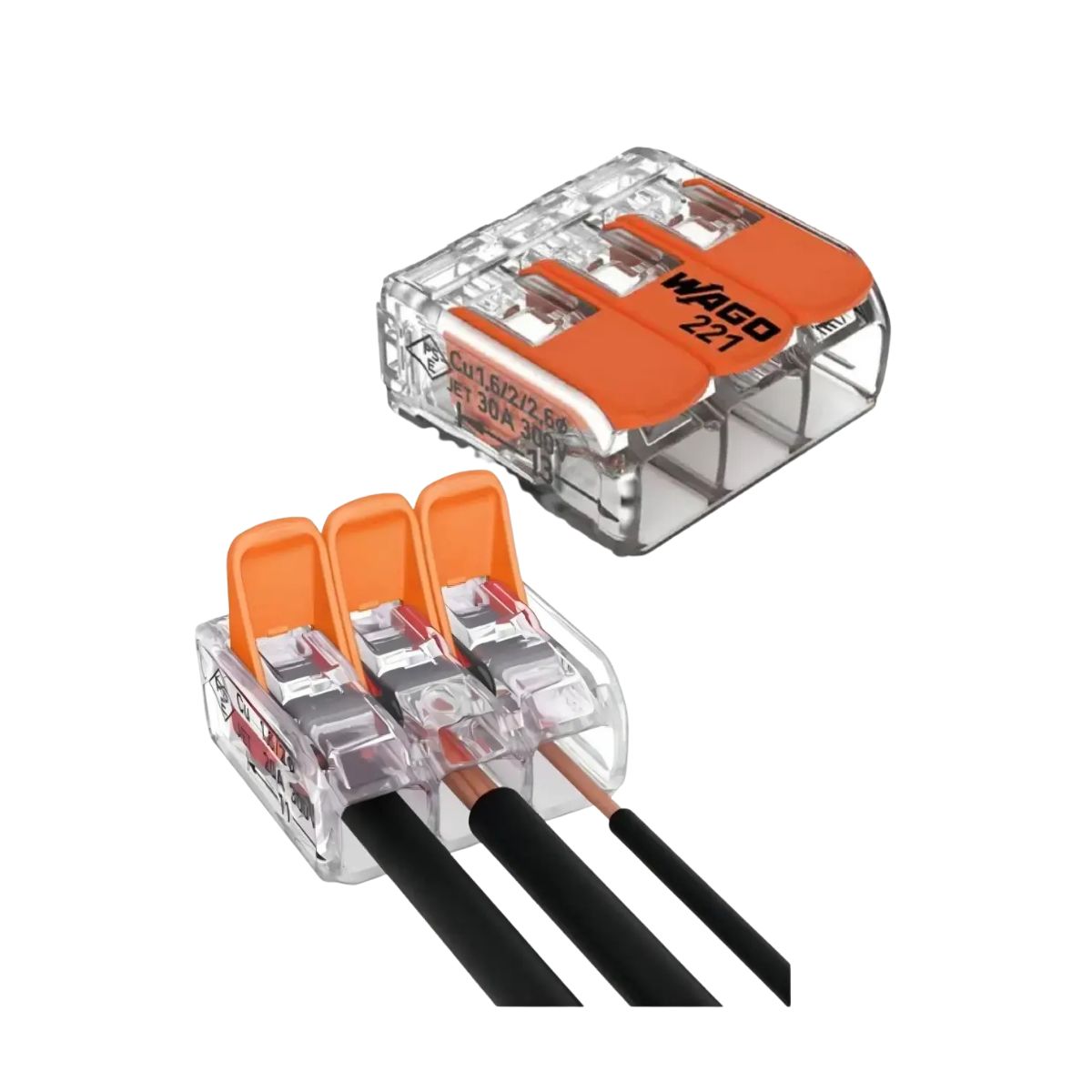 Conector De Emenda 3 Polos 41A 450V Wago