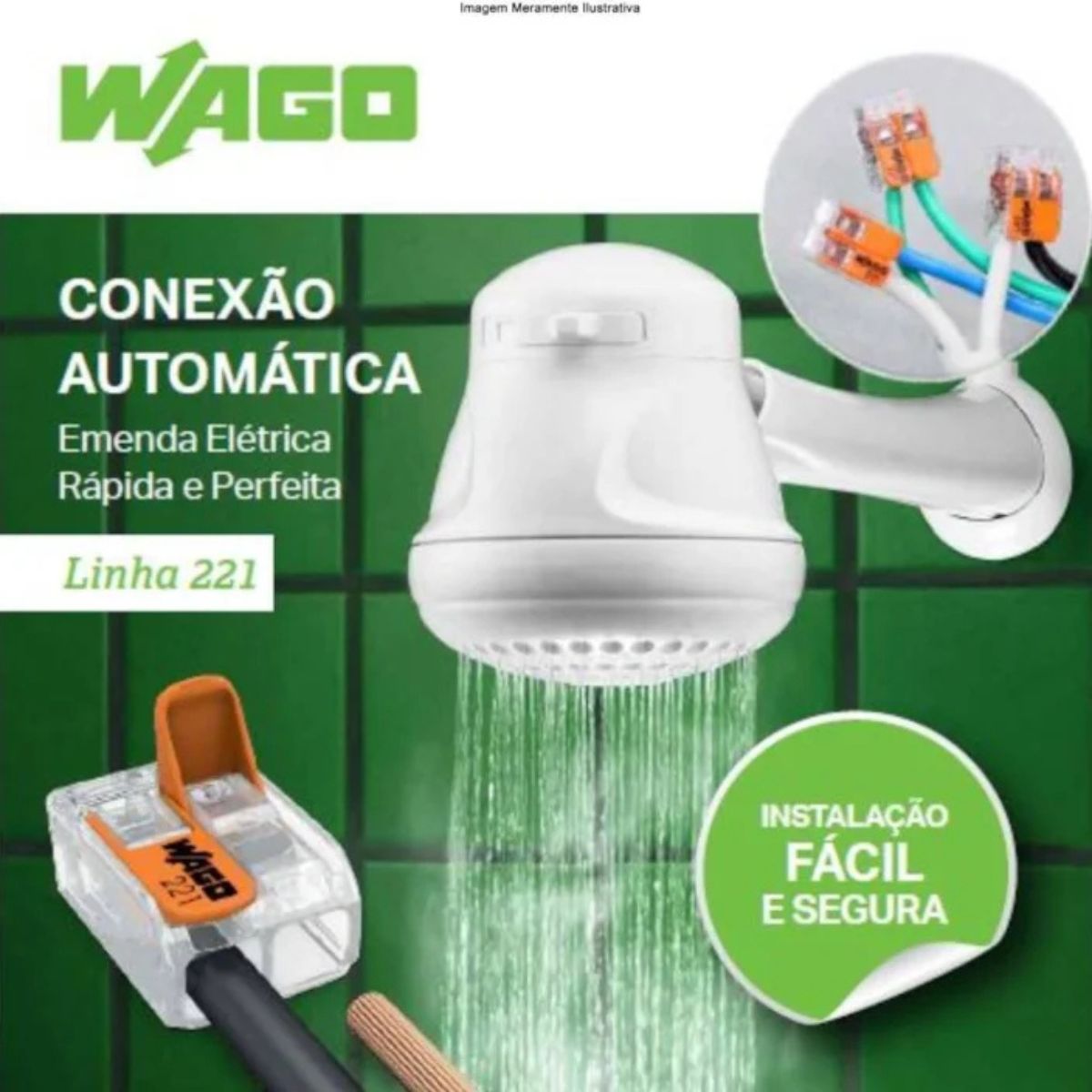 Conector De Emenda 3 Polos 41A 450V Wago