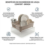 Escorredor de Louças 14 Pratos Areia Coast Brinox