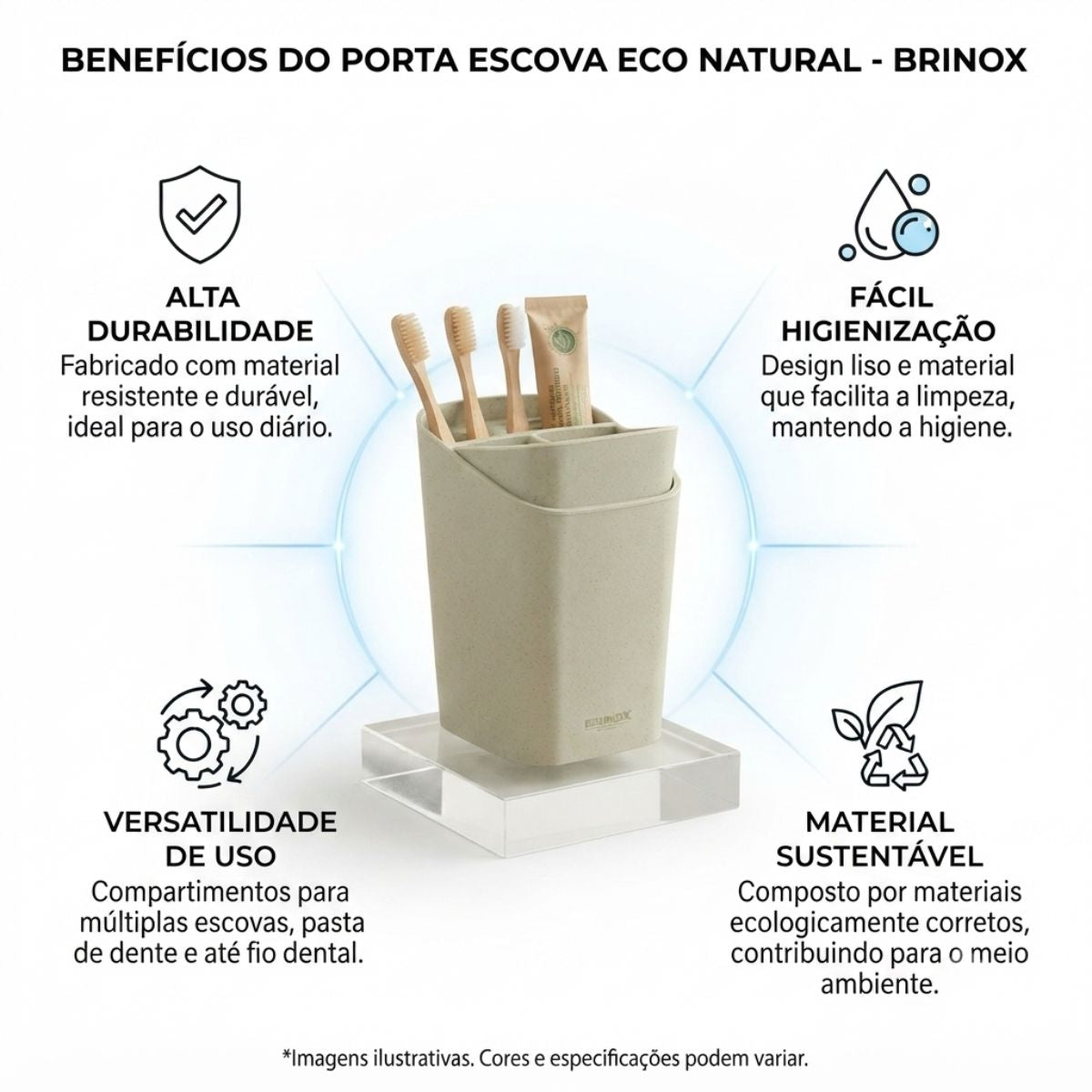 Porta Escova Eco Natural Brinox