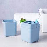 Porta Escova Com Tampa Azul Atlantic Brinox