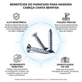 Parafuso para Madeira Cabeça Chata BemFixa