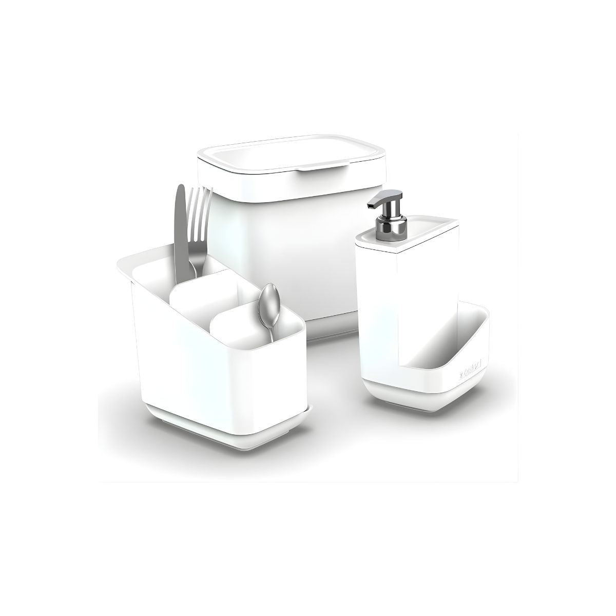 Conjunto Linha Pia Plástico Branco 3 Peças Ordene